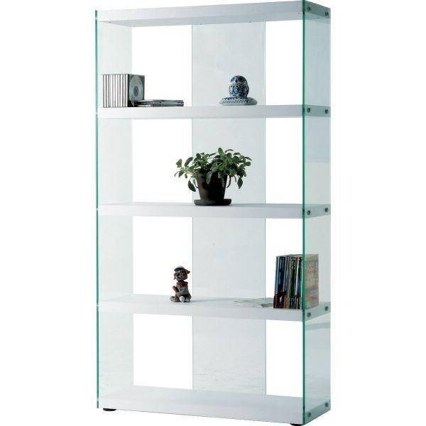 グラスシェルフ インテリア家具 HAB-624WH 同梱/代引不可 同梱不可