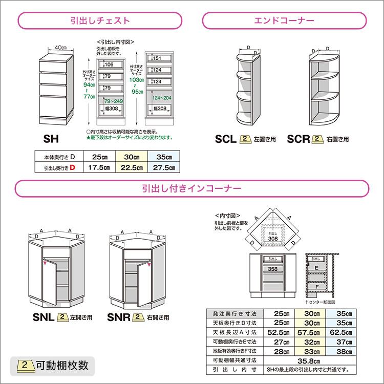 【引戸シリーズ】セミオーダーカウンター下収納ぴったりくん キャビネット 幅80cm×奥行30cm_2