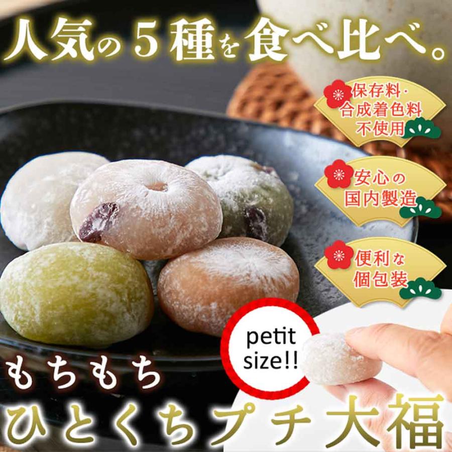 ひとくちプチ大福アソート5種1kg(250g×4袋) 個包装タイプで