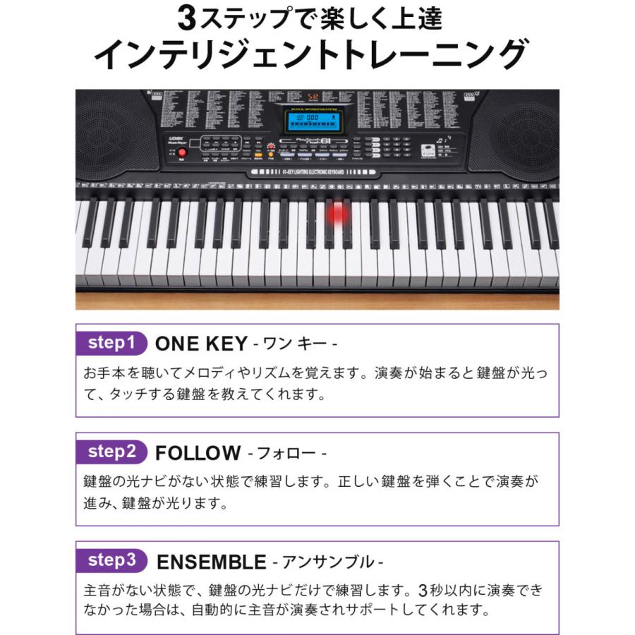 SONART 61キー 電子ピアノ SunRuck 公式 180日延長保証 電子キーボード 61鍵盤 1年保証