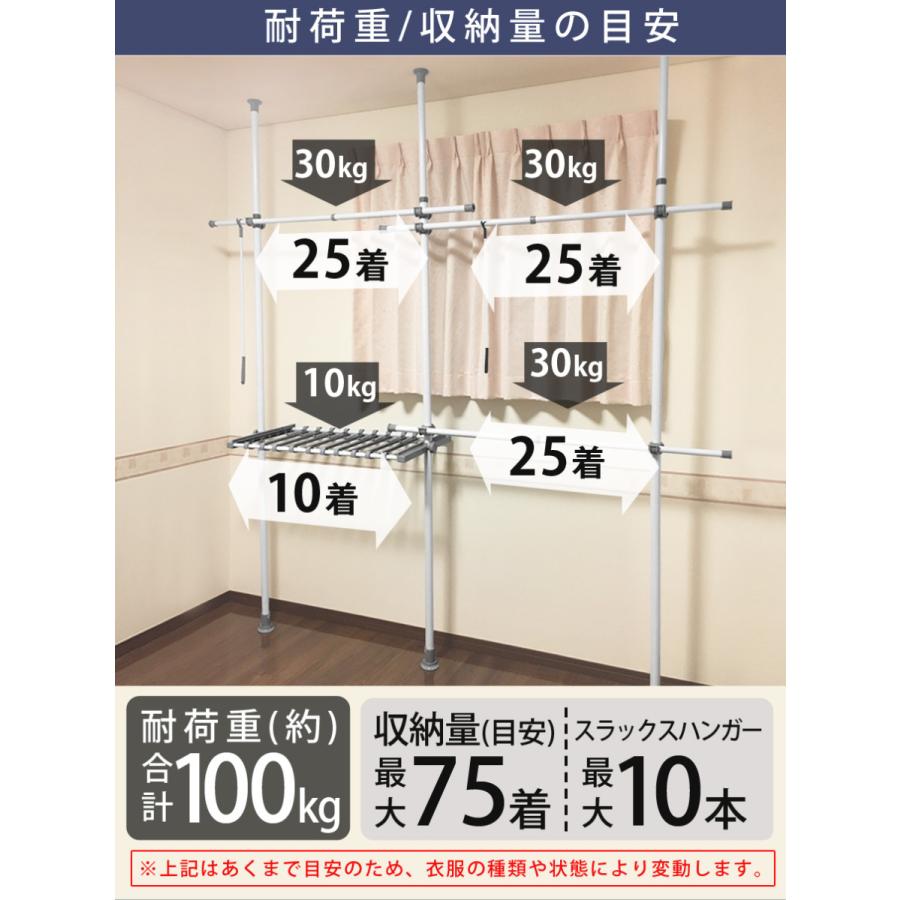 つっぱり棒 突っ張り棒 突っ張りラック 縦 長い 部屋干し 物干し おしゃれ 伸縮 幅170 2cm 2段 耐荷重100kg ダブル Sunruck サンルック Sr Th02sl Sr Th02sl 壱番館shopプレミアム 通販 Yahoo ショッピング