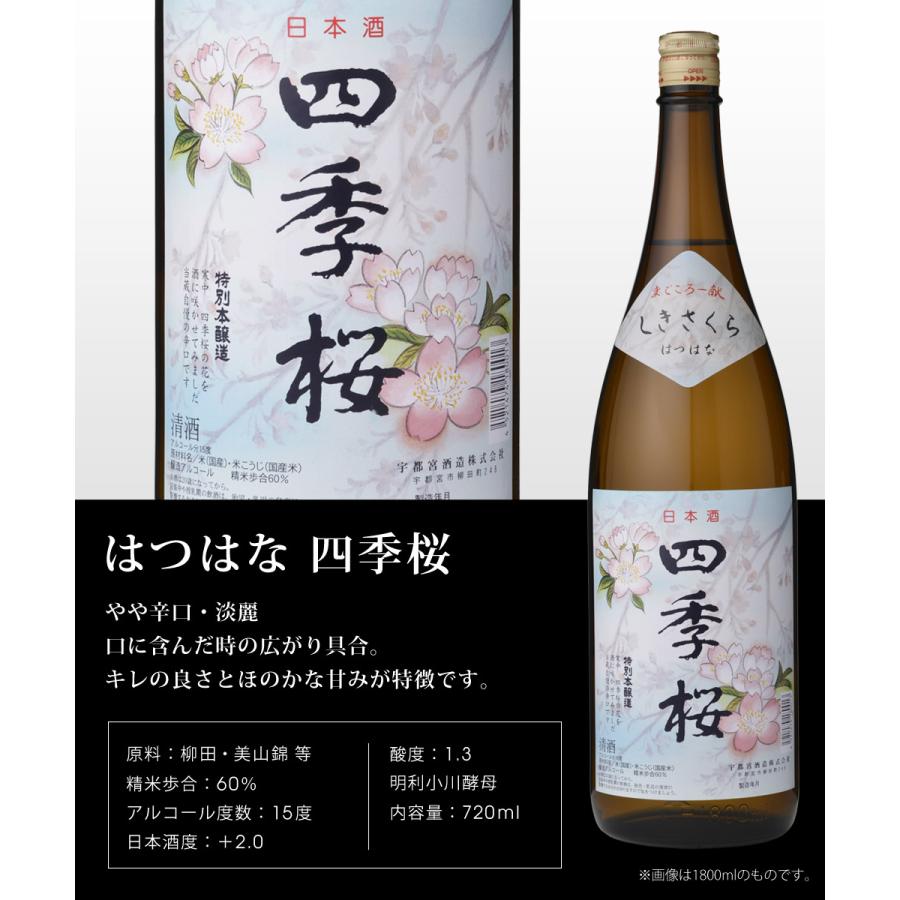 四季桜 はつはな 720ml 特別本醸造酒 日本酒 お酒 本醸造酒 やや辛口 淡麗 栃木宇都宮 蔵元直送 清酒 地酒 酒 ギフト プレゼント お歳暮 お中元｜ichibankanshop｜02