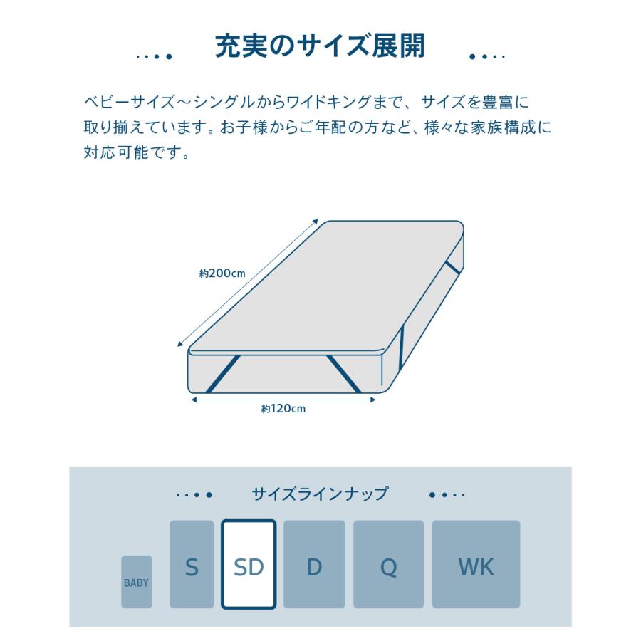 防水フラットシーツ セミダブル 防水機能 おねしょ対策 介護用 抗菌 防臭 コーティング加工 ピーチスキン加工 Nice guard+ ナイスガードプラス AQUA 584302｜ichibankanshop｜09