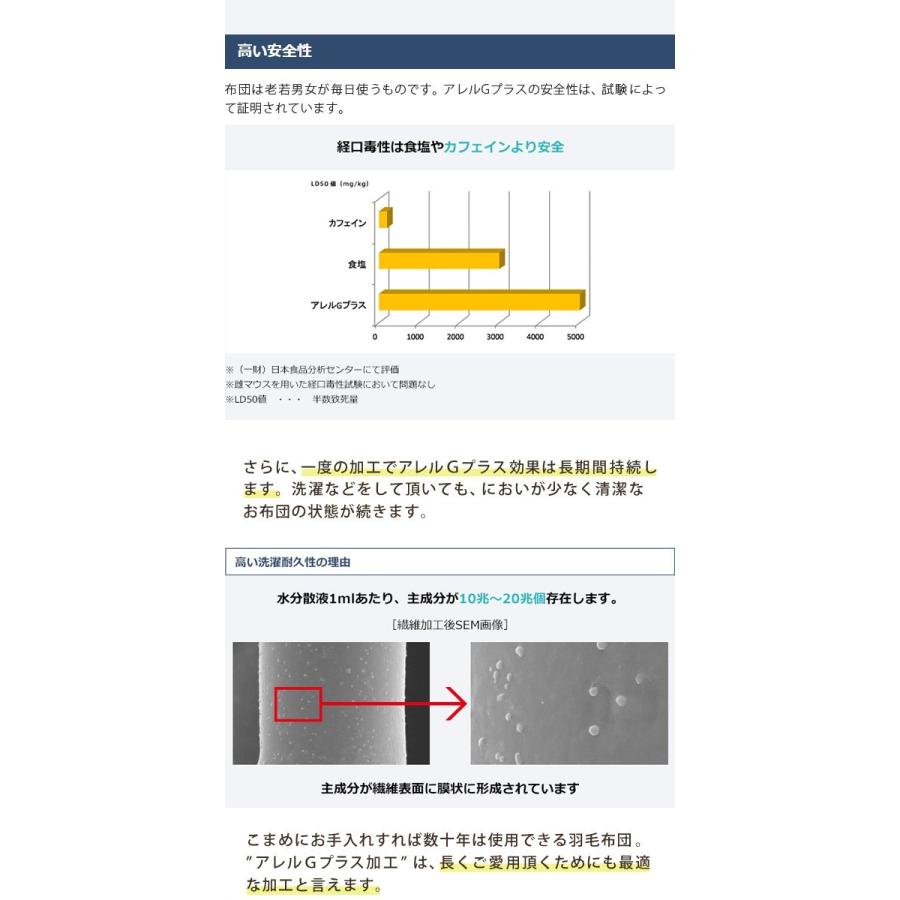 羽毛布団 ダウンケット 洗える 肌掛け布団 日本製 防ダニ 抗菌 消臭 春 夏用 ホワイトグースダウン 95％ A770DZ セミダブル 新生活 代引不可 同梱不可_7