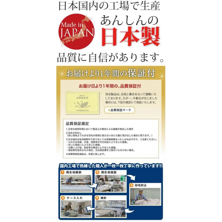 羽毛布団 ダウンケット 洗える 肌掛け布団 日本製 防ダニ 抗菌 消臭 春 夏用 ホワイトグースダウン 95％ A770DZ セミダブル 新生活 代引不可 同梱不可_9