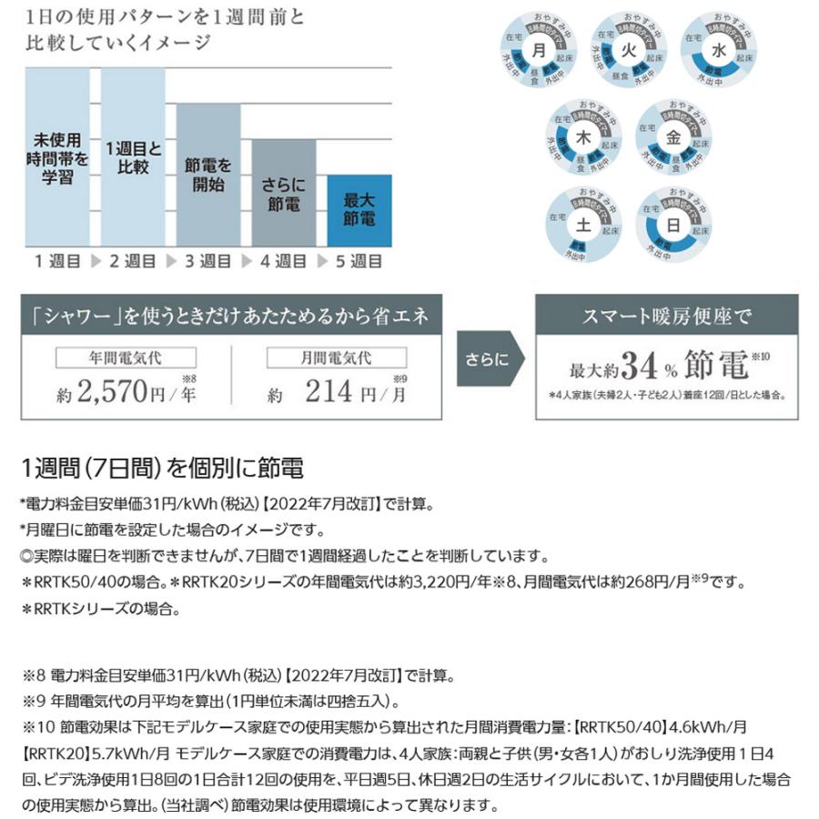 温水洗浄便座 ビューティ・トワレ パナソニック panasonic 温水便座 便座 ナノイー 抗菌 脱臭 便ふた自動開閉 パナソニック DL-RRTK50-P｜ichibankanshop｜20