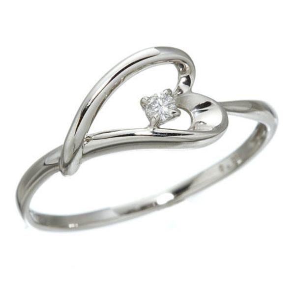 新着 プラチナダイヤモンドデザインリング3型 19号(同梱・代引不可) ウェビングハート 指輪