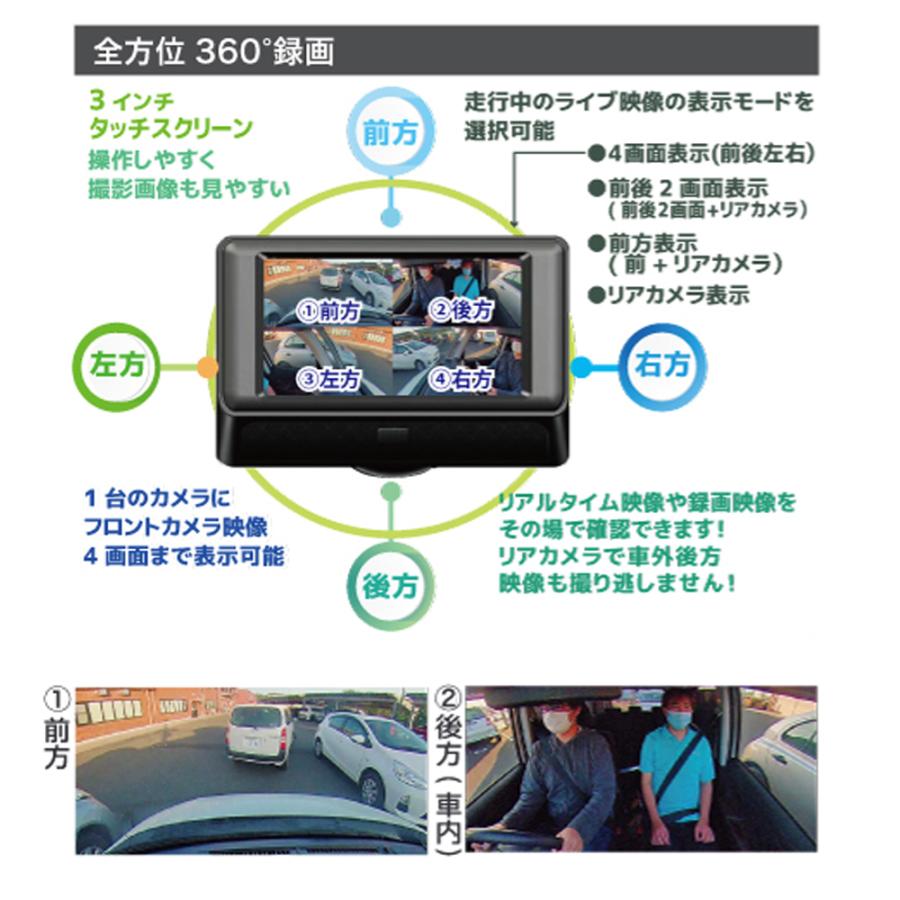360°+リア ドライブレコーダー GPS付属 フォーマットフリー 360°+リア ドライブレコーダー GPS付属 フォーマットフリー