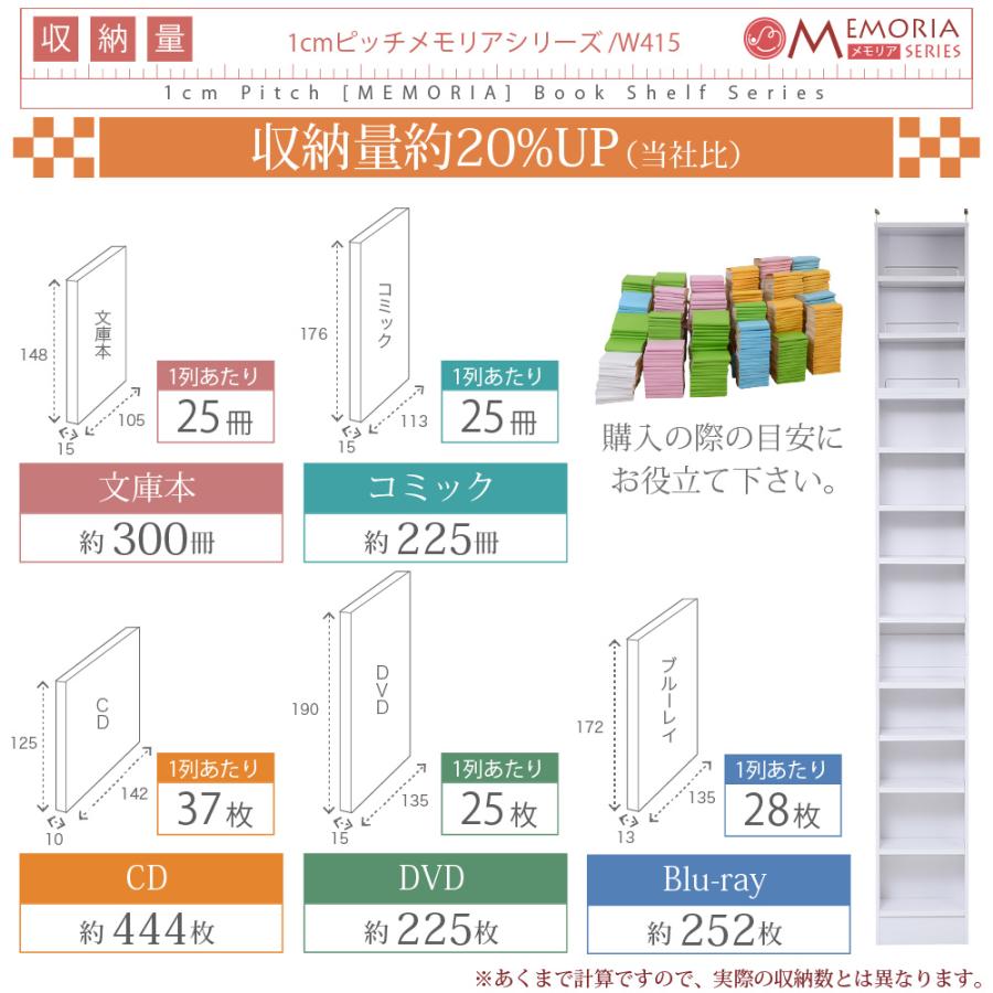 本棚 スリム 薄型 12段 大容量 突っ張り 耐震 幅 41.5 奥行16.5 高さ238-253 JKプラン 【代引不可】の画像
