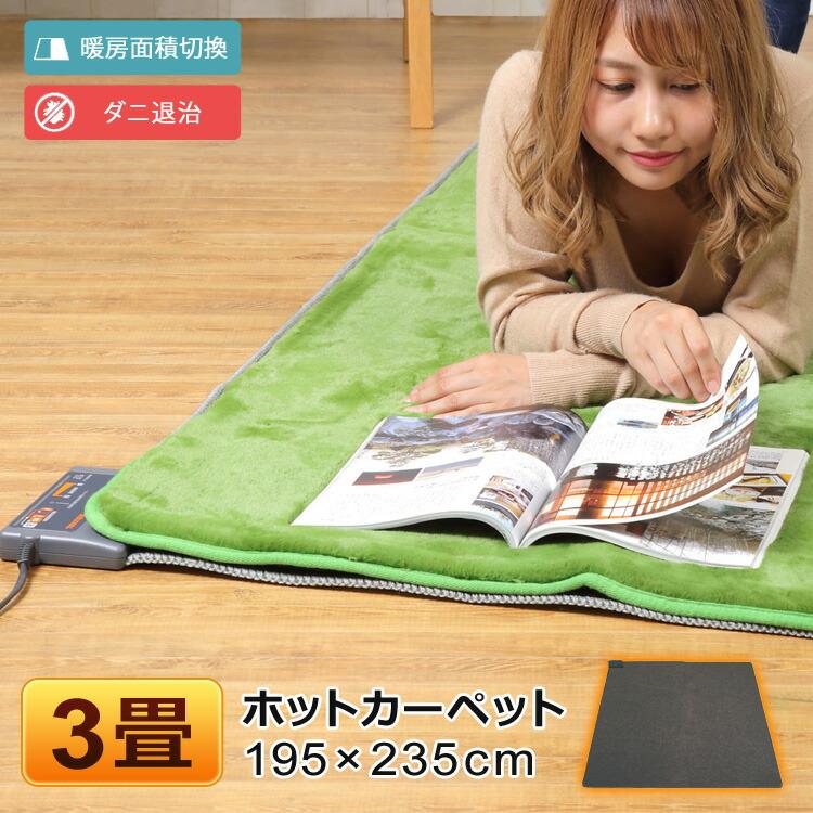 ホットカーペット 3畳 本体 195×235cm 電気カーペット ホットマット