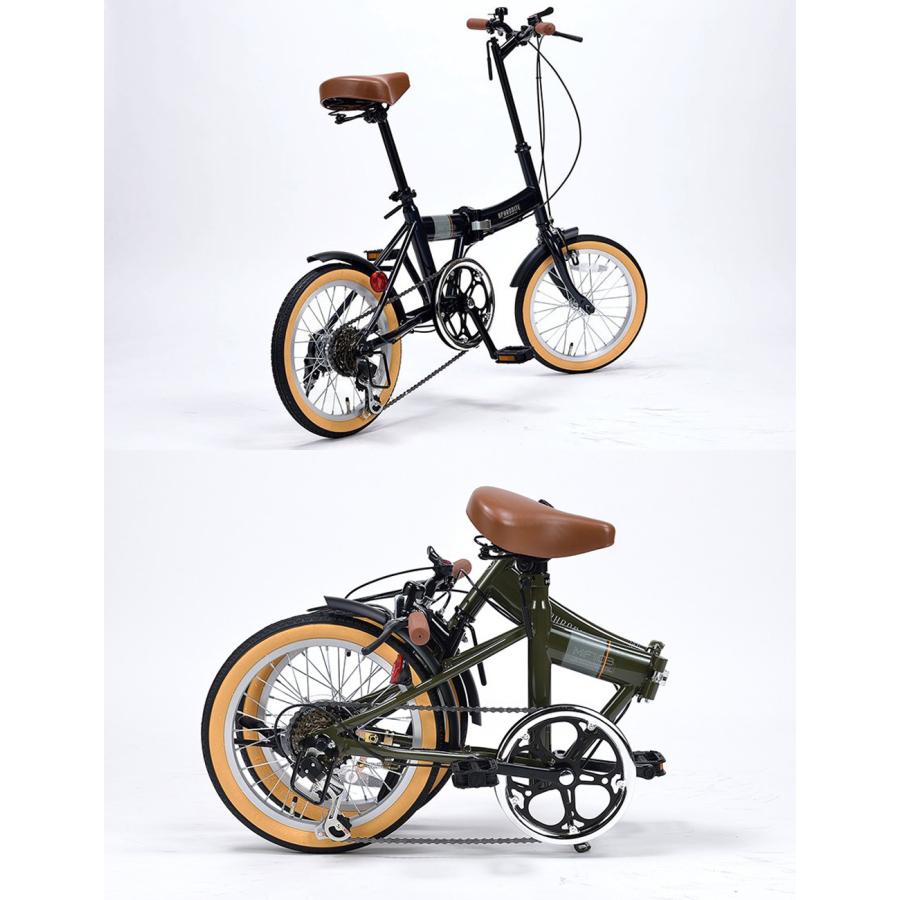 折畳自転車 折り畳み自転車 16インチ 6段ギア 小型自転車 ミニベロ 街