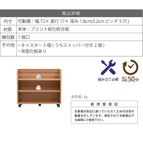 押入れ 収納 ラック 本棚 2個セット 幅19.5 奥行78 .5 キャスター付き 隙間 スリム ワゴン 棚 3段 大容量 CD DVD 本 漫画 整理 収納 スライド 収納庫 おしゃれ｜ichibankanshop｜13