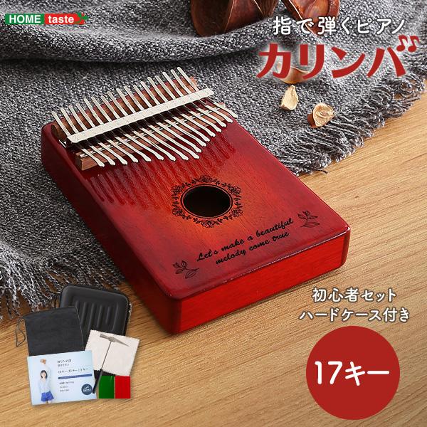 カリンバ 初心者セット 指で弾くピアノ 絵柄付きタイプ ハードケース付き オクメ材使用 小冊子 収納ポーチ クロス ステッカーシール チューニング用ハンマー | 