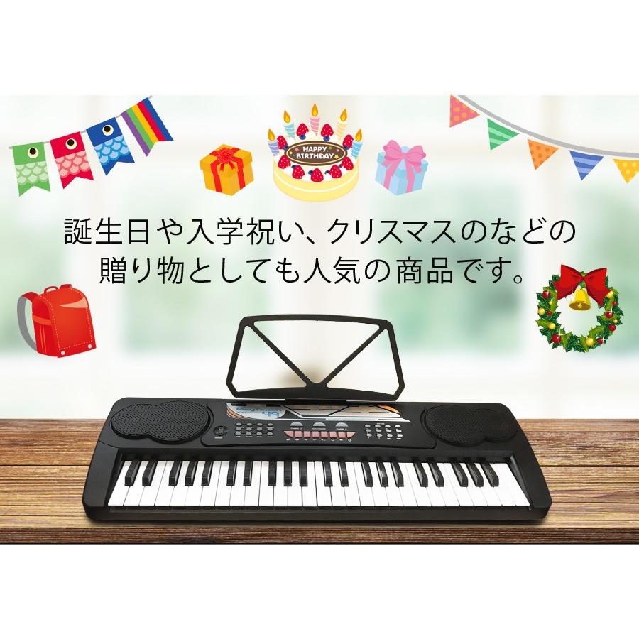 電子ピアノ 電子キーボード キーボード 49鍵盤 49キー PlayTouch49 日本語表記 楽器 初心者 入門用にも 本格派 和音伴奏 プレゼント ブラック SunRuck｜ichibankanshop｜08