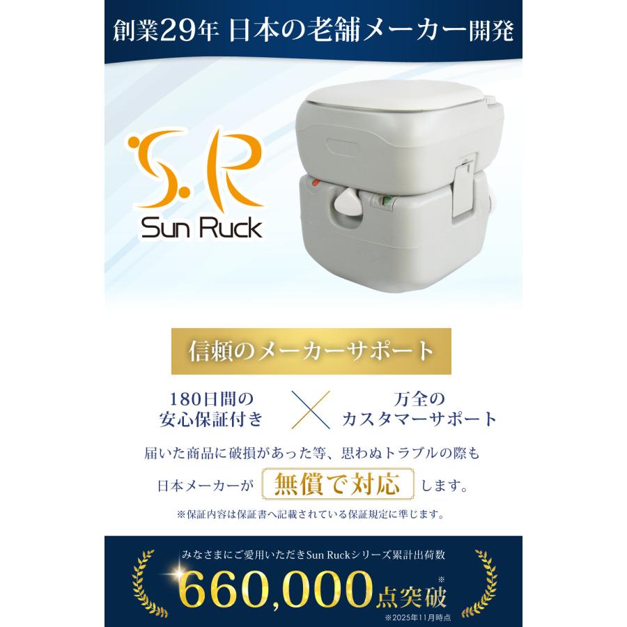 SunRuck（サンルック） 水洗トイレ 21L 非常用トイレ ポータブルトイレ