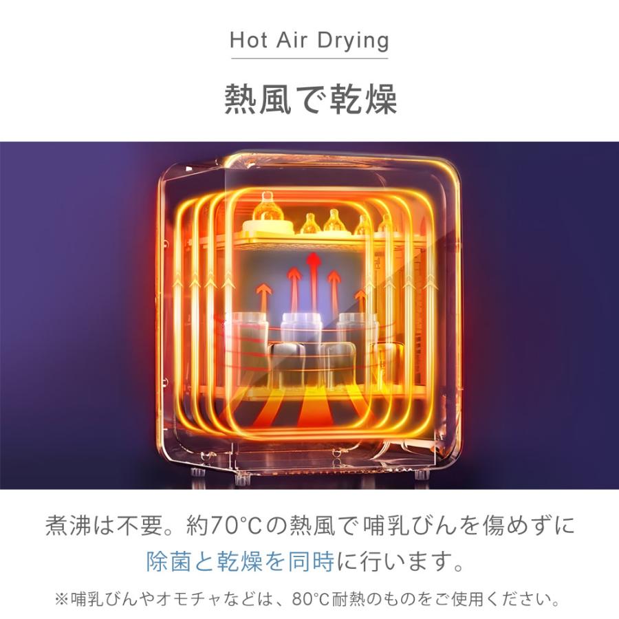 哺乳瓶除菌乾燥機 トリプル除菌 静音 哺乳瓶 除菌 乾燥 除菌乾燥機 乾燥器 哺乳びん 大容量 SunRuck SR-WT028-W2 | SunRuck | 07