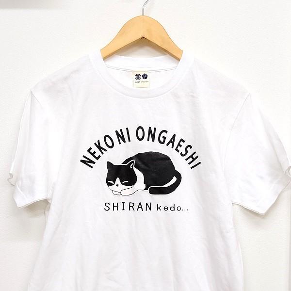 猫に恩返し Tシャツ カレッジ 白 ホワイト ねこ ネコ てぃーしゃつ 猫