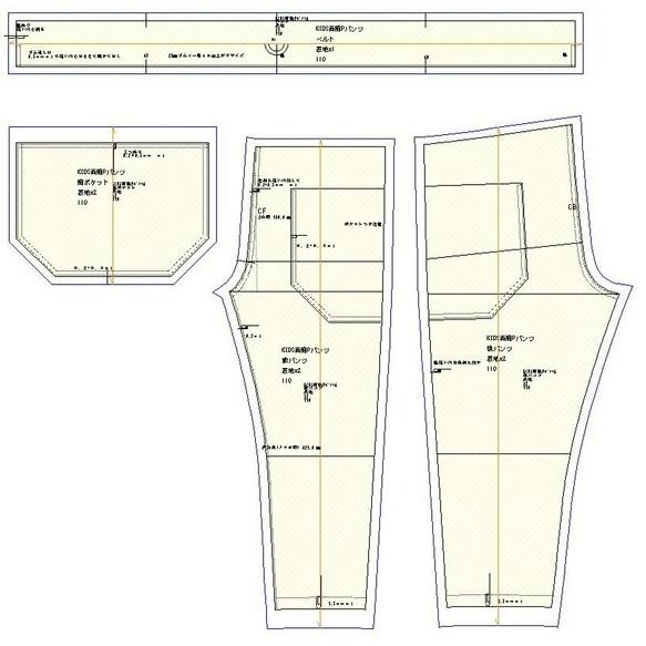 パターン 型紙 ２つ ポケット パンツ ズボン 保育園 かわいい かっこいい 幼稚園 小学生 低学年 子供 子ども こども 22kp019 043 1分の1 ヤフー店 通販 Yahoo ショッピング