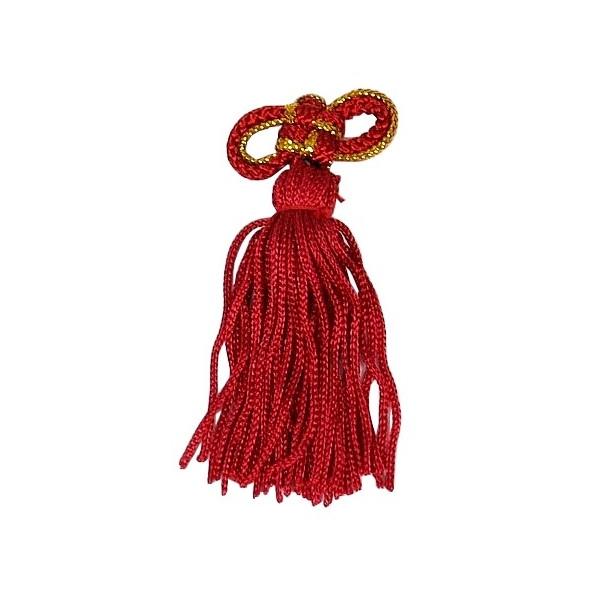 リリヤン房 金糸入り（2個入り）赤色 全長約7cm 組紐 巾着 合切袋