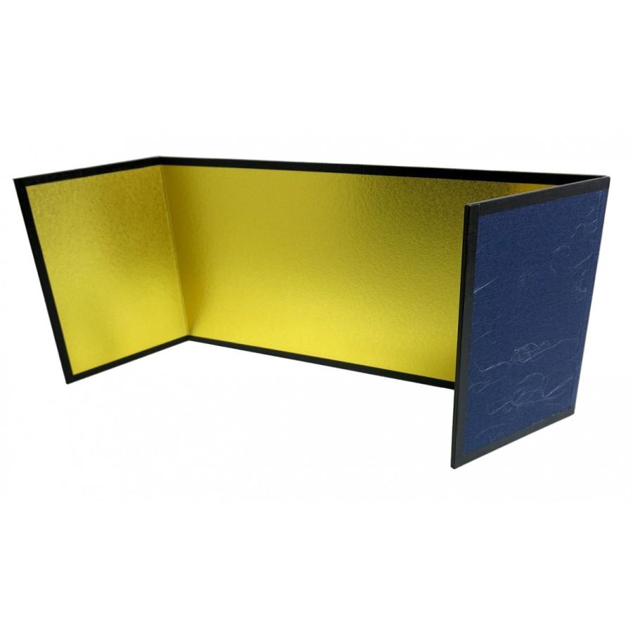 梅印 】 ミニ金屏風 5号 三曲 中幅30cm×高さ15cm 屏風 金屏風 びょうぶ