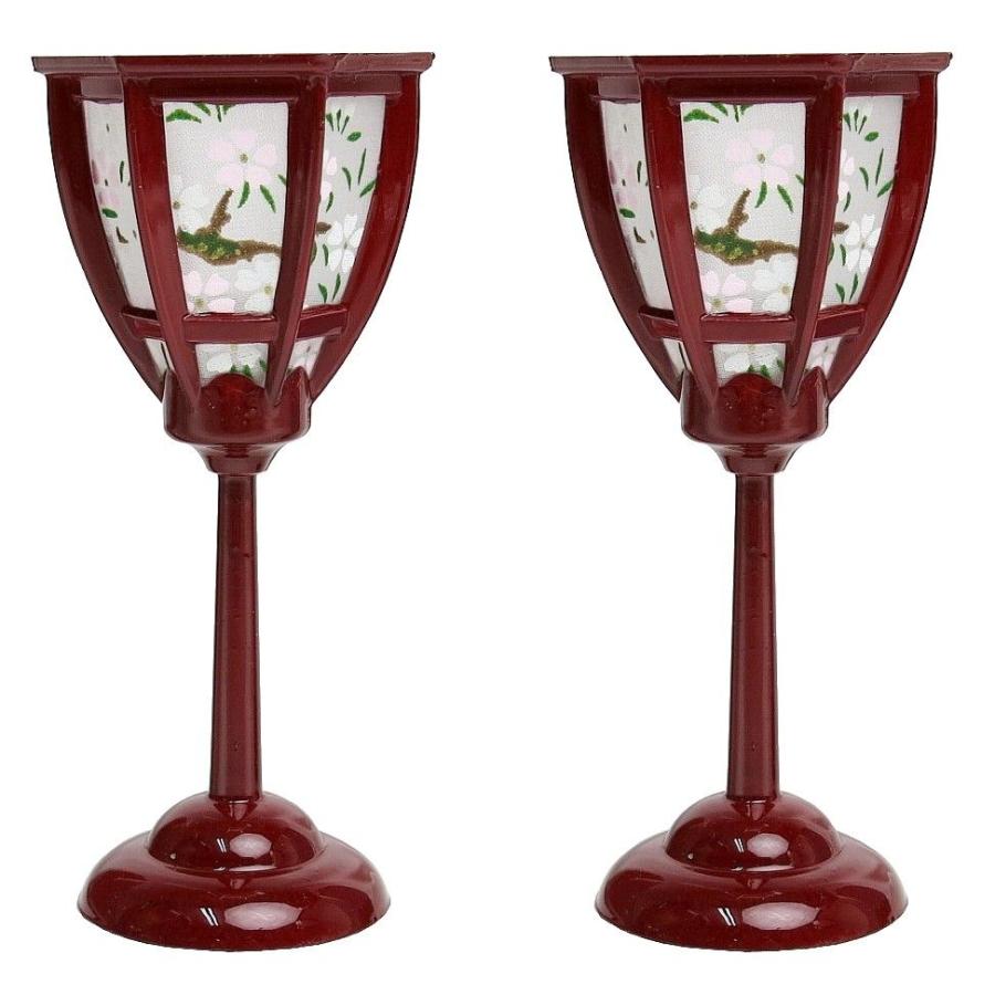 ひな人形用 【 豆雪洞（朱塗） 朝顔型 9cm 】 ぼんぼり 雛道具