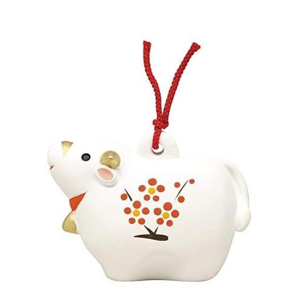 昭峰窯 【109】干支 招福 丑年 （土鈴） 白 サイズ:高さ約5.7cm×横約