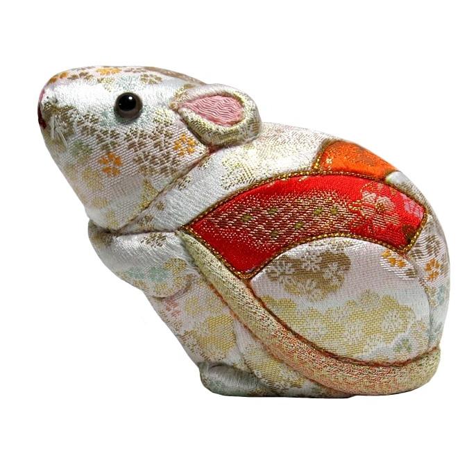 子年 木目込み人形 No.5 祝い子（白 扇面朱） （完成品ではありません