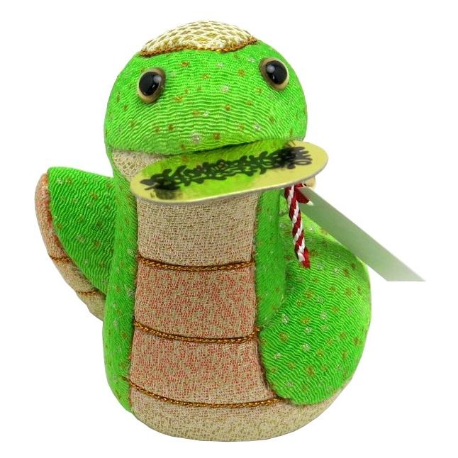 巳年 木目込み人形 No.5 嘉祥巳（黄緑） （完成品ではありません）布 