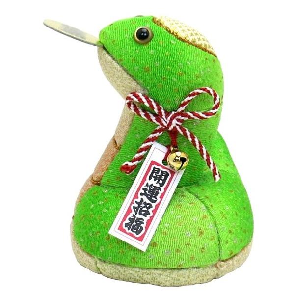 巳年 木目込み人形 No.5 嘉祥巳（黄緑） （完成品ではありません）布 