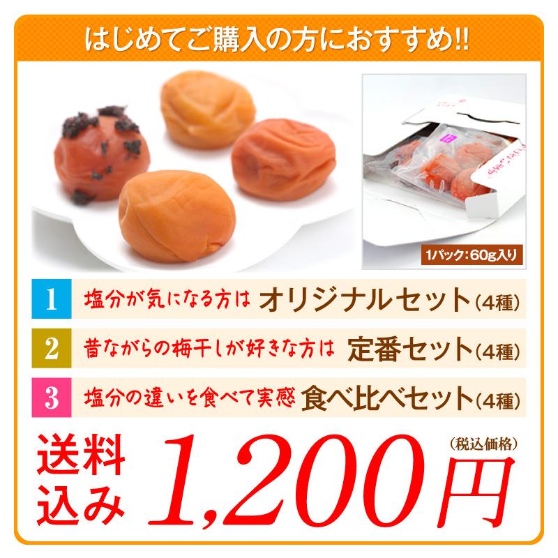 梅干し お試しセット(60g×4) 食べ比べ お取り寄せグルメ 産地直送 和歌山県産 紀州南高梅 梅干 うめぼし はちみつ梅 減塩 低塩分 ポイント消化 ポスト投函｜ichifuji-wakayama｜06