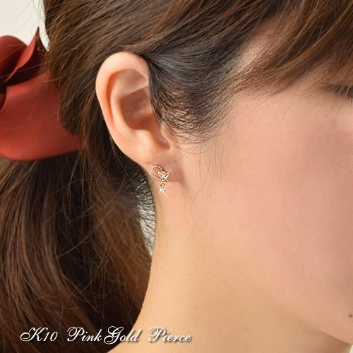 10金 ピアス シャンパンカラー キュービックジルコニア 10k K10 10金 ピアス シャンパンカラー キュービックジルコニア 10k K10