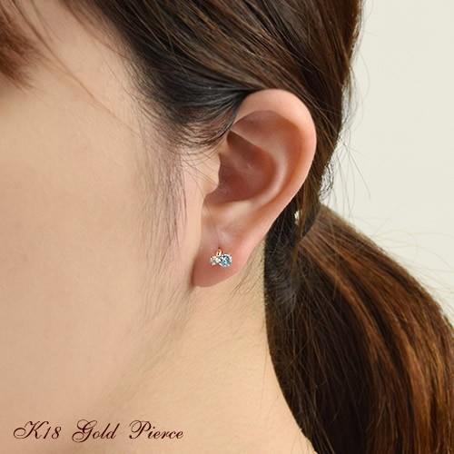 ブルートパーズ キュービックジルコニア K18 イエローゴールド ピアス 未使用 18金 ピアス 18k ブルートパーズ キュービックジルコニア K18