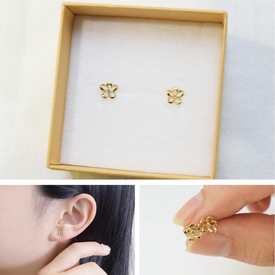 18金 ピアス 18k K18 ダイヤ お花 フラワーモチーフ スタッド 18金 ピアス 18k K18 ダイヤ お花 フラワーモチーフ スタッド