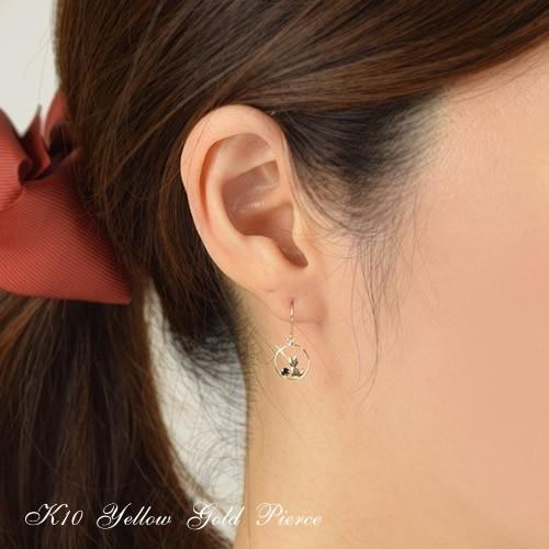 サファイア フックピアス (両耳用1ペア) 10金 10K K10 9月 誕生石 