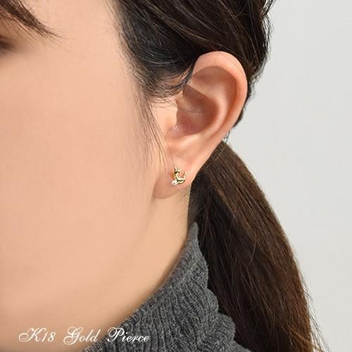 18金 ピアス K18 キュービックジルコニア ゴールド 18k ねこ 猫 ( 誕生日プレゼント 女性 レディース ) |  | 06