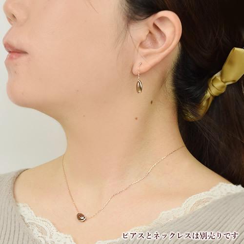 ネックレス スモーキークォーツ 12月誕生石 華奢 10金 ピンクゴールド 10k K10 PG 40cm 送料無料 ( 誕生日プレゼント 女性 レディース )の画像