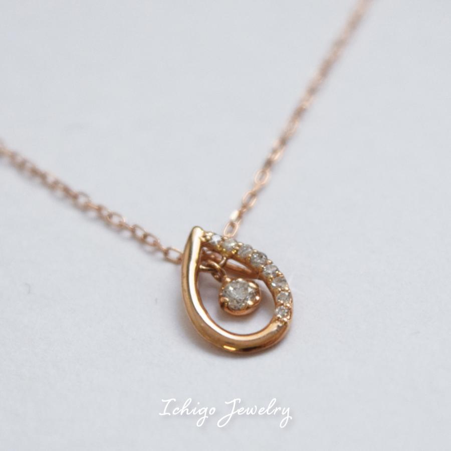 受注生産】ダイヤモンド ネックレス 10金 k10 10k ピンクゴールド 
