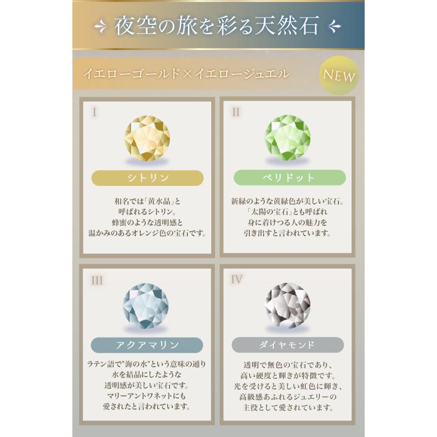 銀河鉄道の夜 モチーフ カラーストーン ペンダント ネックレス 10金 