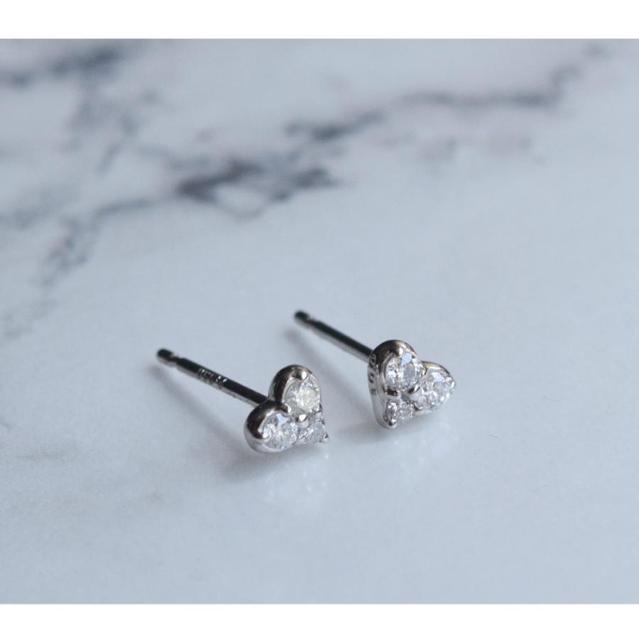 4℃ プラチナ ピアス Pt950 ダイヤモンド ハート 正規品 受注生産】ピアス プラチナ Pt950 ダイヤモンド スタッドタイプ ハート