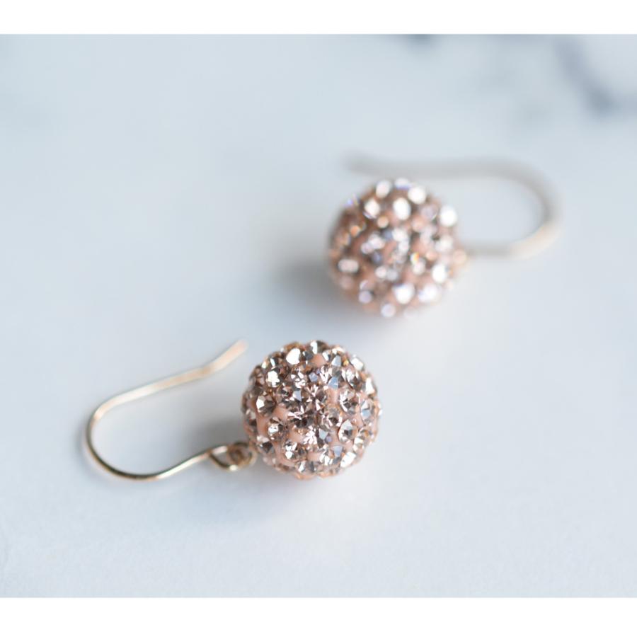 10金 ピアス チェコクリスタル フックピアス ホワイト ゴールド