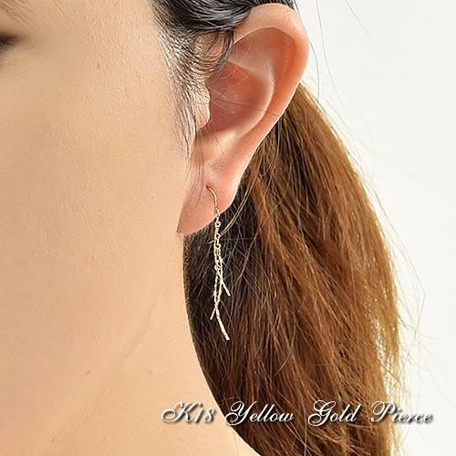 18金 フックピアス K18 イエローゴールド 18K ( 誕生日プレゼント 女性