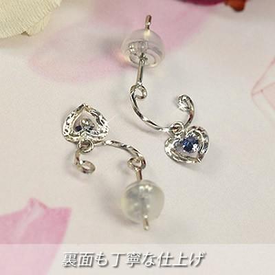 ハートピアス サファイア 10金 10k K10 ホワイトゴールド 9月 ハートピアス サファイア 10金 10k K10 ホワイトゴールド 9月