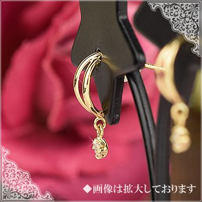 ピアス ダイアモンド 18金 18k ゴールド 1粒ダイヤモンド 揺れる  4月誕生石  ギフト ジュエリー 誕生日 プレゼント 女性 レディース 母 おしゃれ かわいいの画像