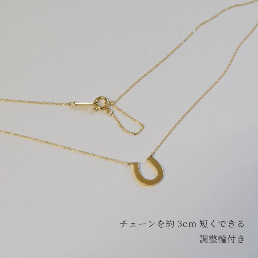 ネックレス ホースシュー 馬蹄 ペンダント 40cm 10金 10k K10 イエローゴールド プチ ( 誕生日プレゼント 女性 レディース )の画像