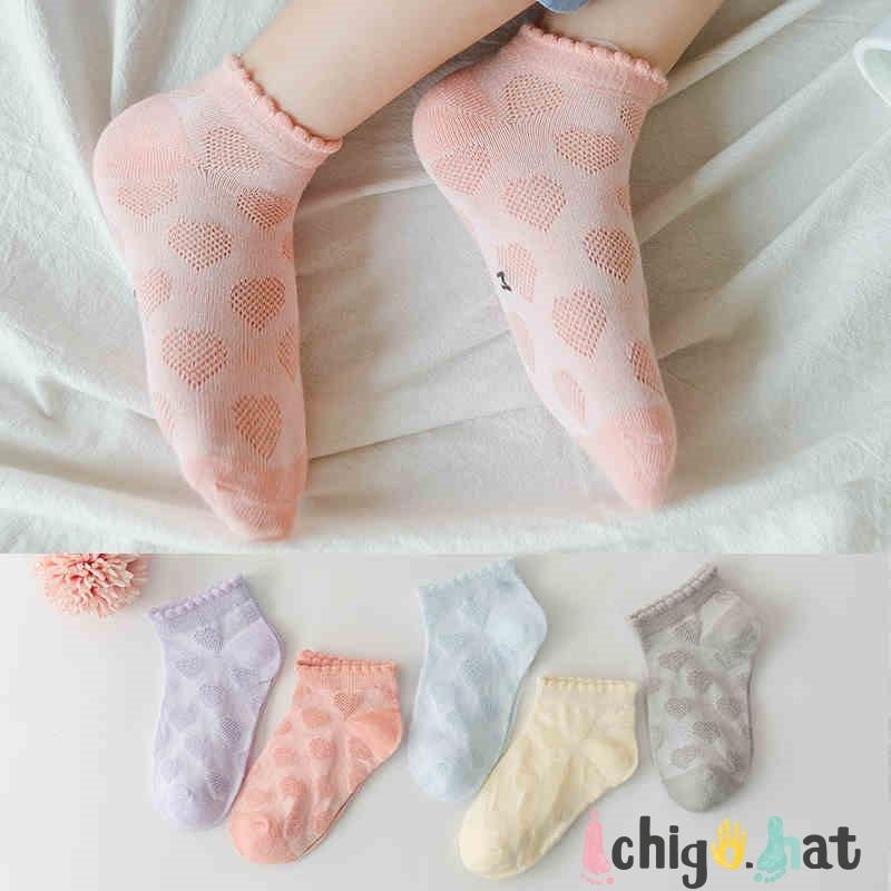 靴下 キッズ ソックス 子供 ベビー ハートメッシュパステル 5足 ショート 男の子 女の子 Ham03 Ichigo Hat 通販 Yahoo ショッピング