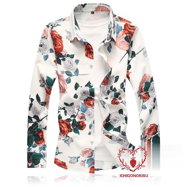 花柄シャツ シャツ メンズ カジュアルシャツ 長袖 アロハシャツ 秋服 トップス 旅行 おしゃれ Jx0918 Cjb729 イチゴのキス 通販 Yahoo ショッピング