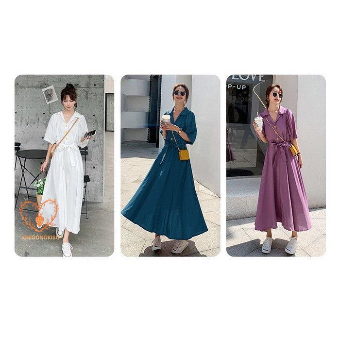 シャツワンピース レディース 40代 キレイめ 無地 マキシ