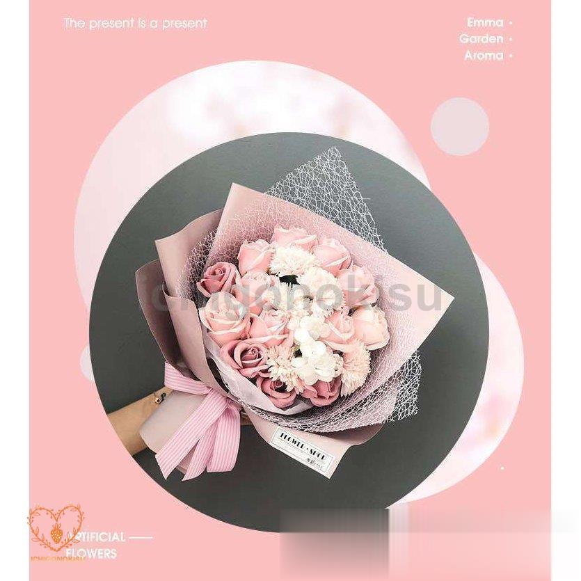 ソープフラワー薔薇 お誕生日 ・記念日 プレゼント 花束 は　母の日 母の日ソープフラワーバラと季節の花花束お誕生日ホワイトデー