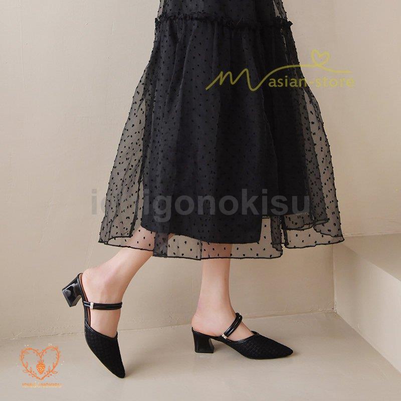 チャンキーヒール サンダル レディース ミュール 2way パンプス チャンキーヒール サンダル レディース ミュール 2way パンプス