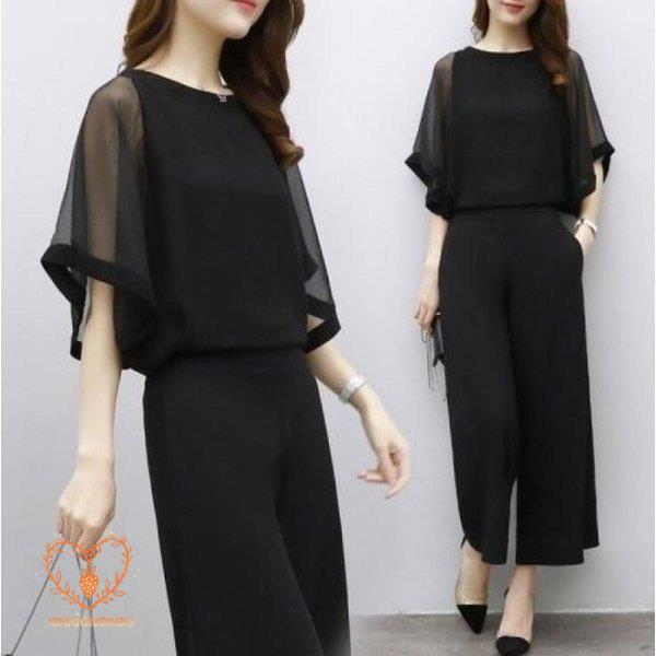 セットアップ レディース 春夏 40代 七分袖 カジュアル 2点セット